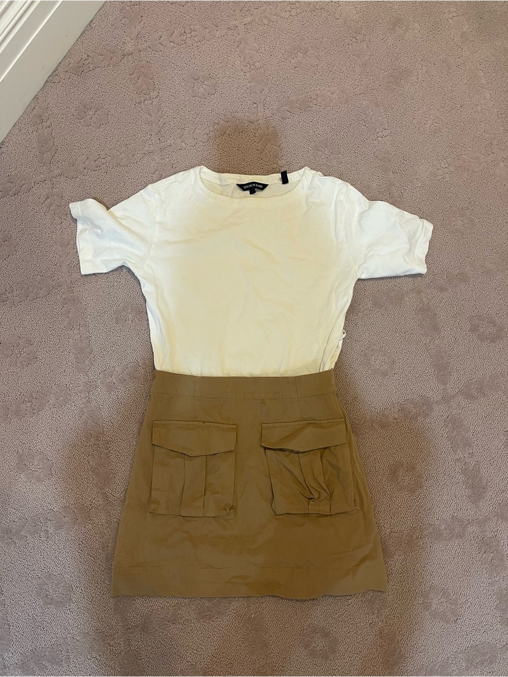 Veronica Beard elowyn white khaki mixed dress